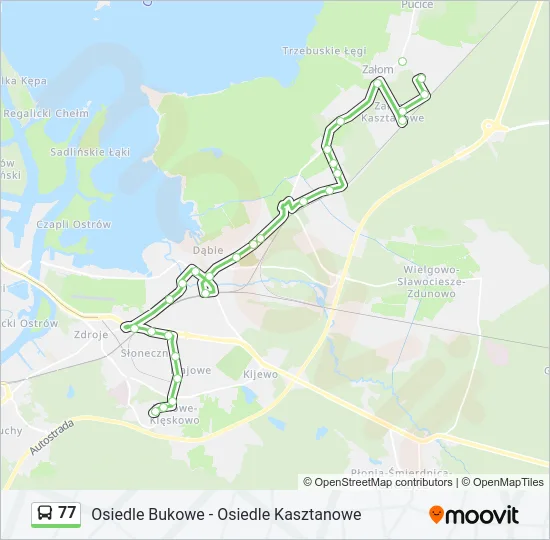 Автобус 77: карта маршрута