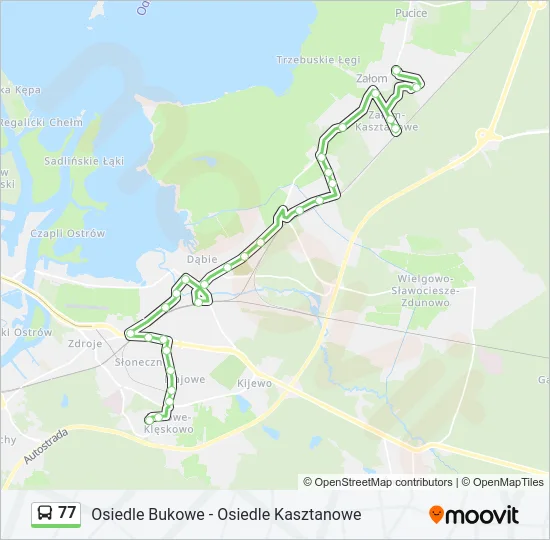 Автобус 77: карта маршрута