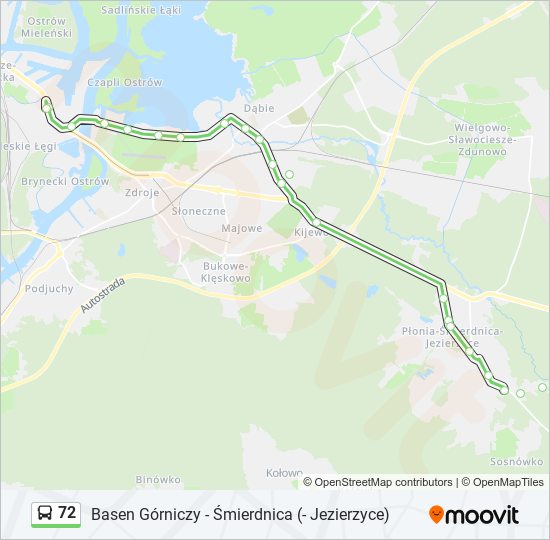 Автобус 72: карта маршрута