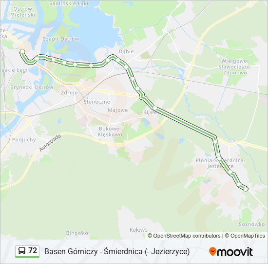 72 bus Line Map