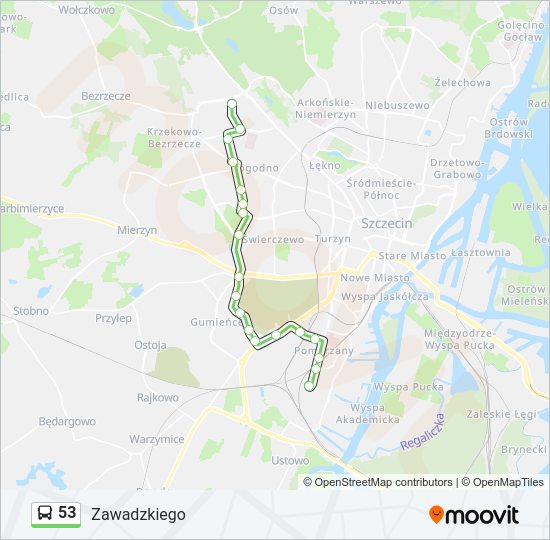 Автобус 53: карта маршрута