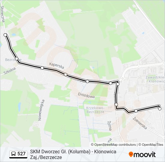 Автобус 527: карта маршрута