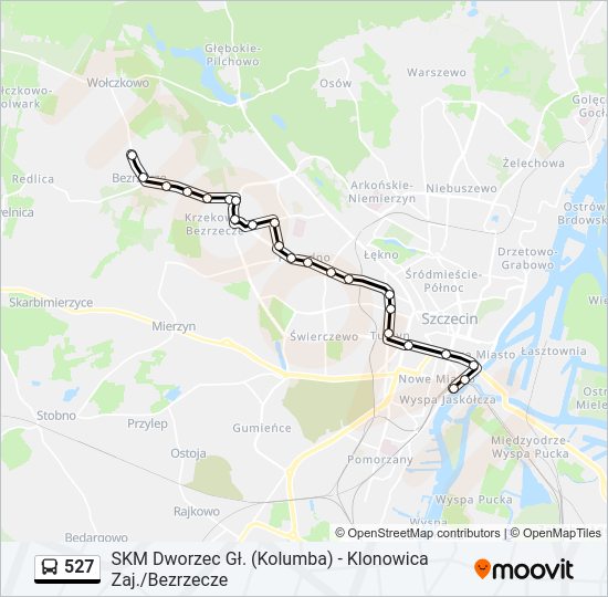 527 bus Line Map