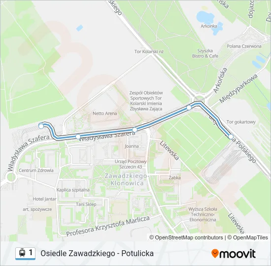 1 Light Rail Line Map