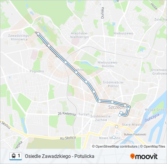 1 light rail Line Map