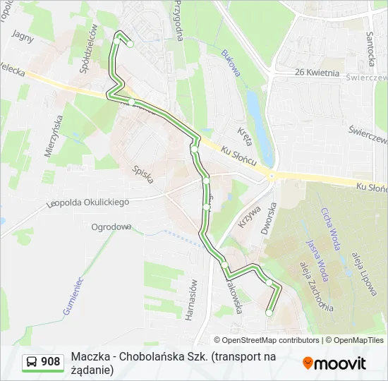 908 Bus Line Map