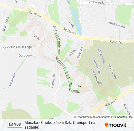 908 Bus Line Map