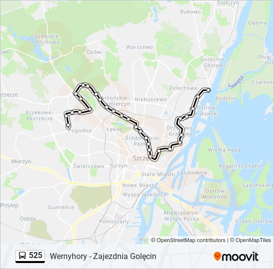 525 bus Line Map