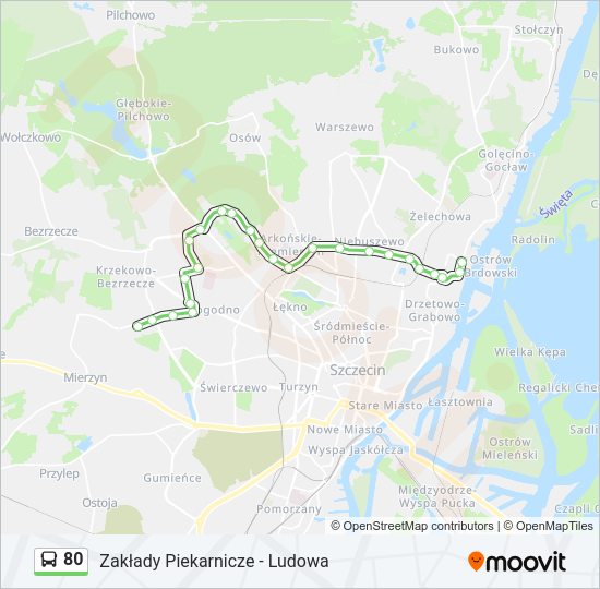 80 bus Line Map