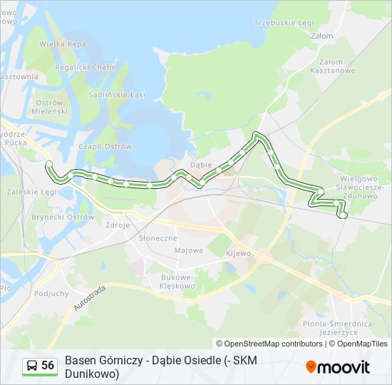 56 bus Line Map