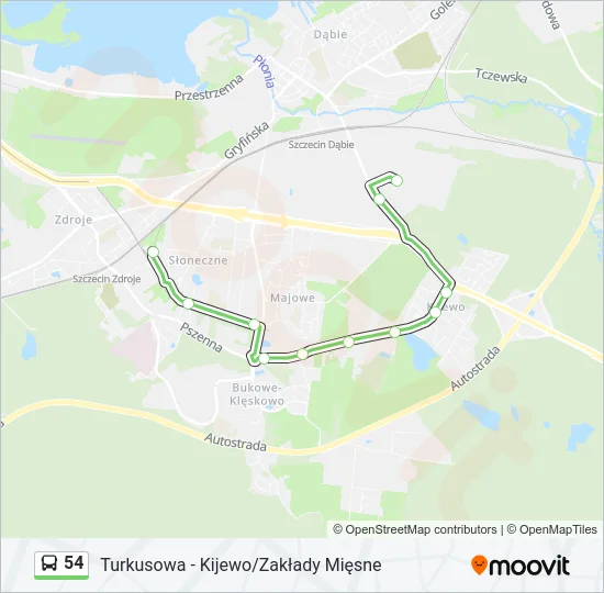 54 Bus Line Map