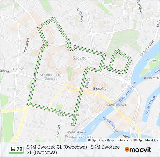 70 bus Line Map