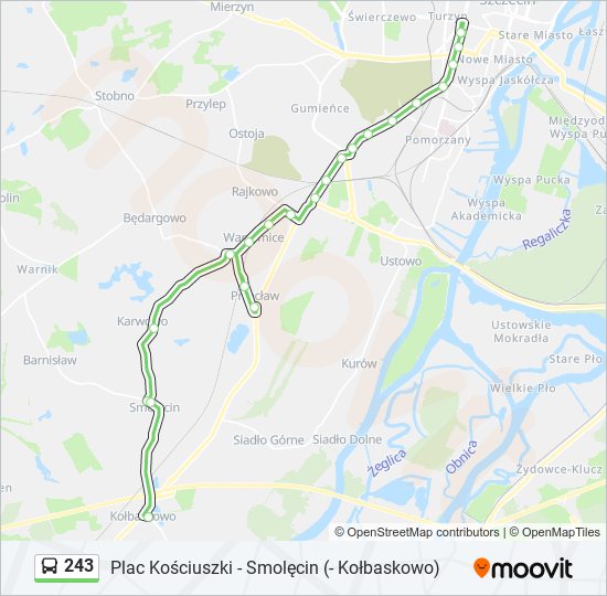 243 bus Line Map