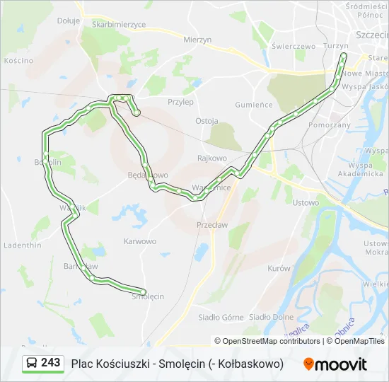 Автобус 243: карта маршрута