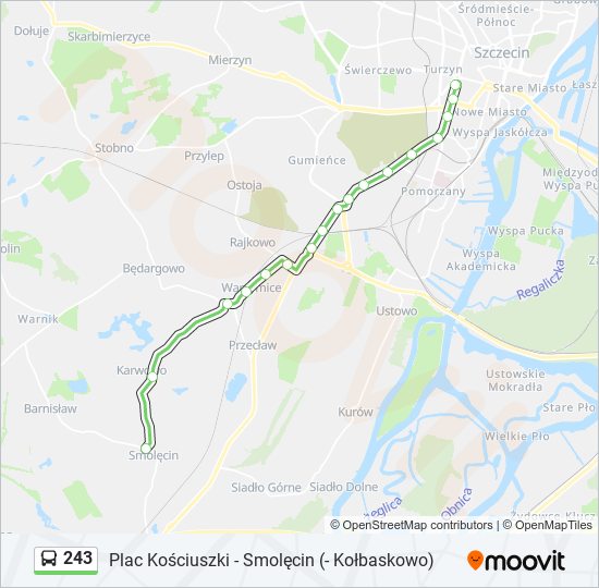 243 bus Line Map