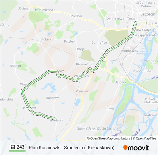 243 bus Line Map