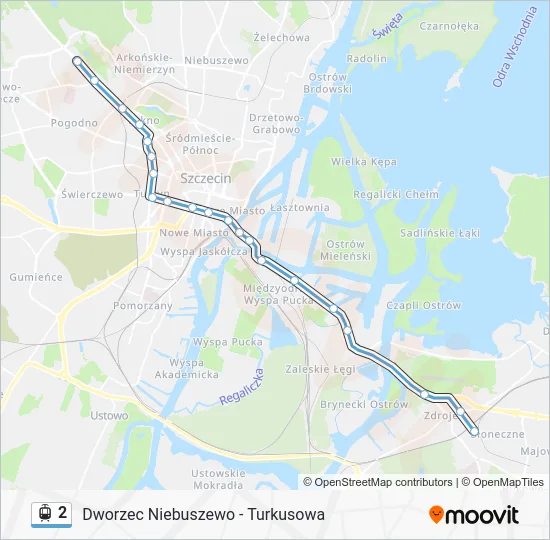 Трамвай 2: карта маршрута