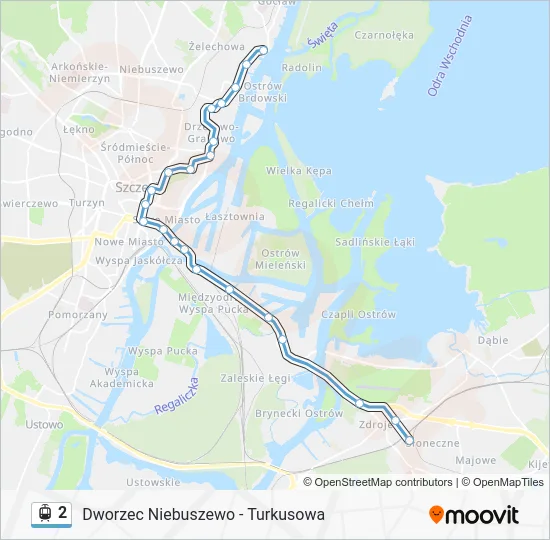 Трамвай 2: карта маршрута