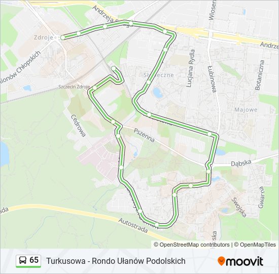 65 bus Line Map