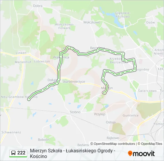 Автобус 222: карта маршрута