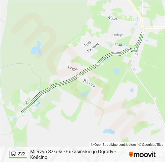 Автобус 222: карта маршрута