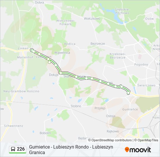 226 bus Line Map