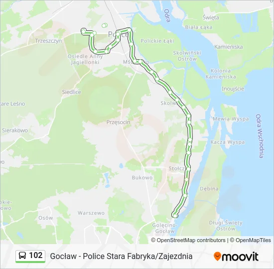 Автобус 102: карта маршрута