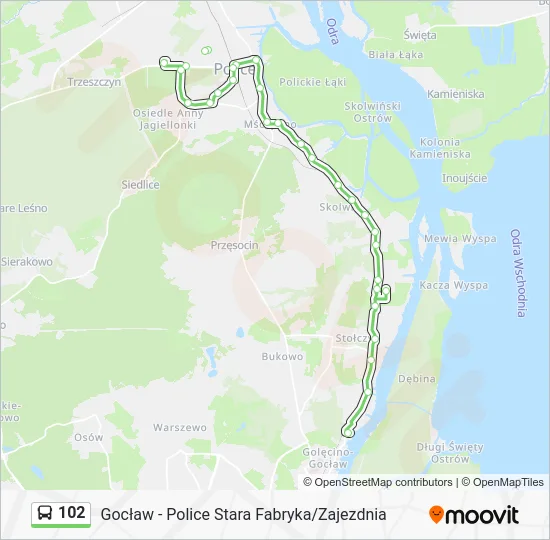 Автобус 102: карта маршрута