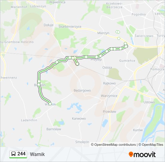 244 bus Line Map
