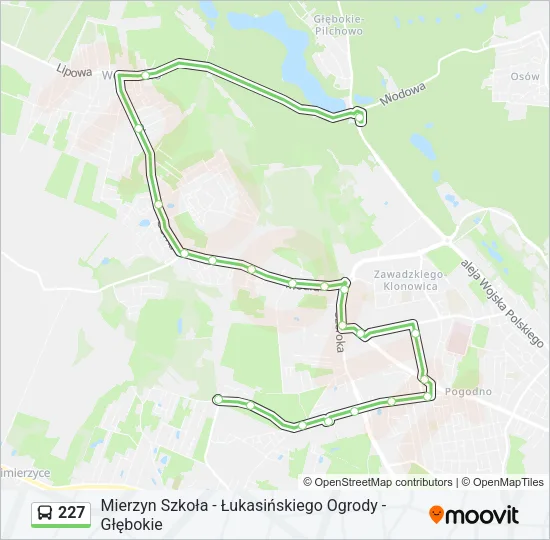 Автобус 227: карта маршрута