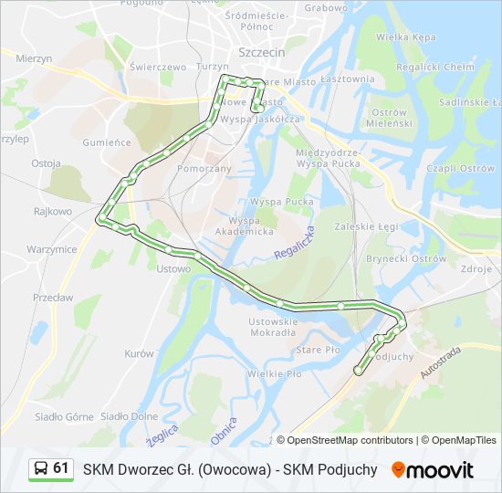 61 bus Line Map