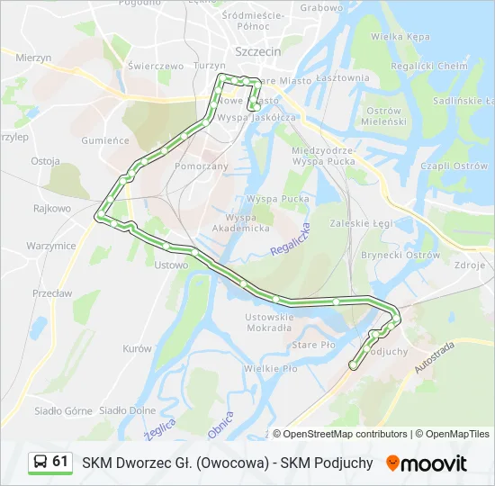 61 Bus Line Map