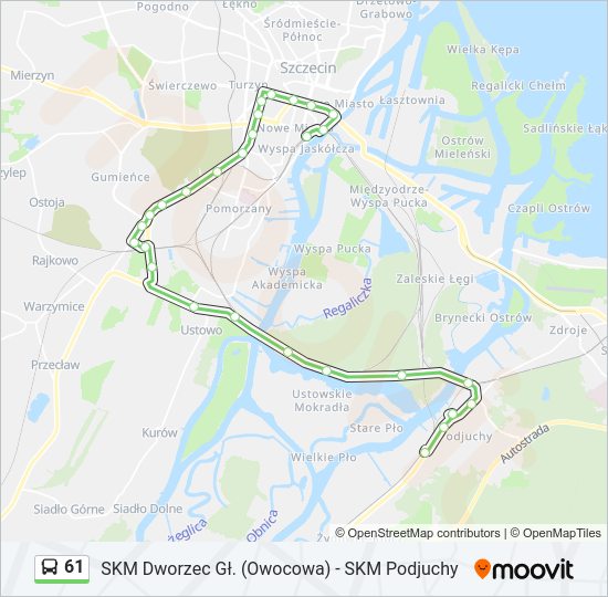 61 bus Line Map