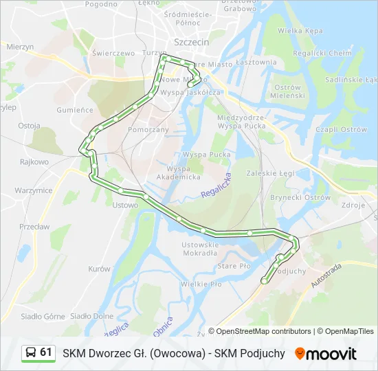 61 Bus Line Map