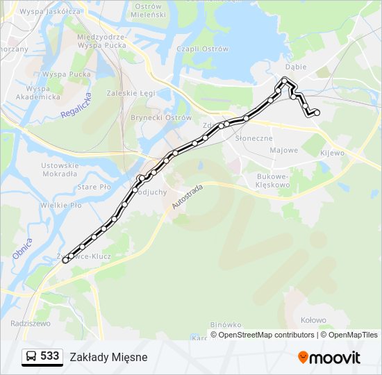 533 bus Line Map