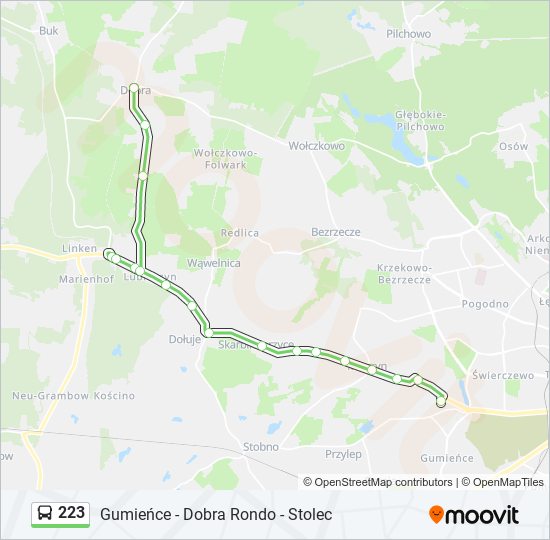 223 bus Line Map