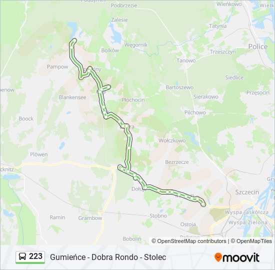 223 bus Line Map