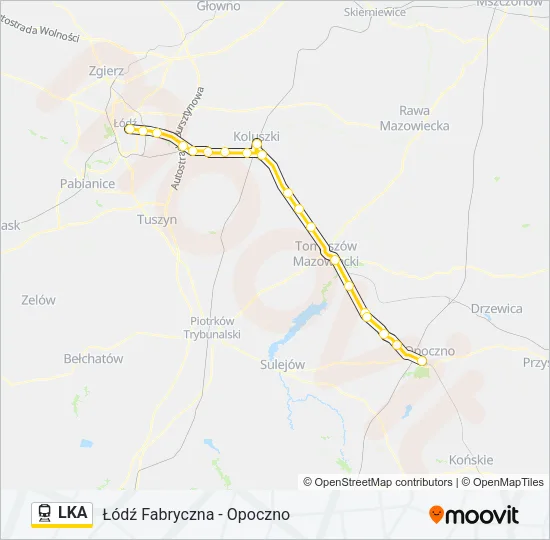 Поезд LKA: карта маршрута