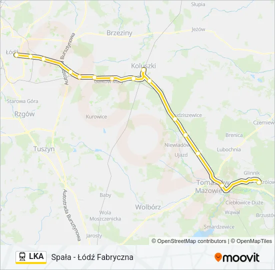 Поезд LKA: карта маршрута