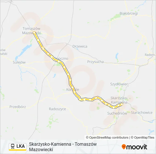 Поезд LKA: карта маршрута