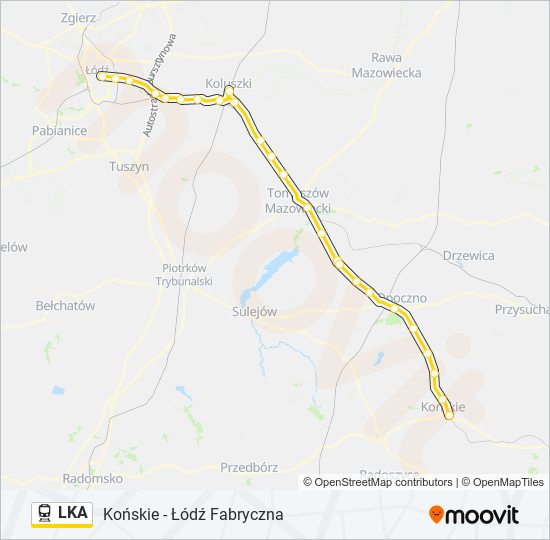 Поезд LKA: карта маршрута