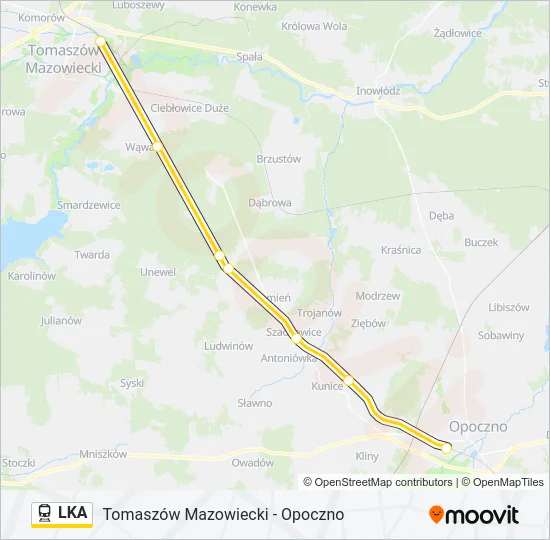 Поезд LKA: карта маршрута