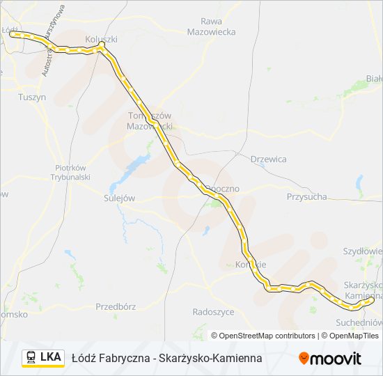 Поезд LKA: карта маршрута