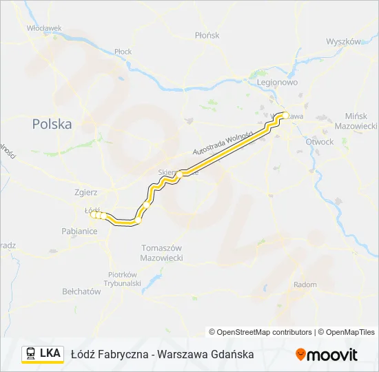 Поезд LKA: карта маршрута