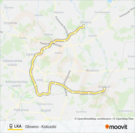 Поезд LKA: карта маршрута