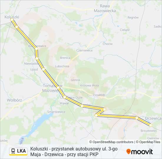 Поезд LKA: карта маршрута