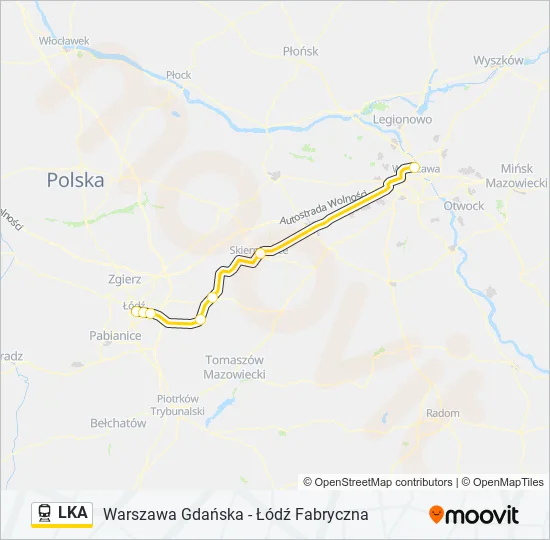 Поезд LKA: карта маршрута