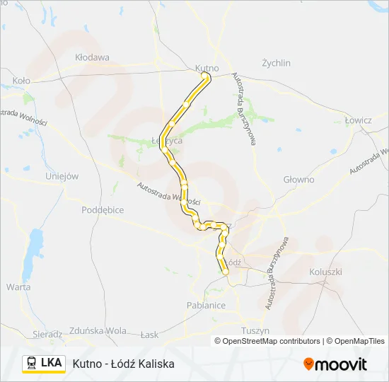 Поезд LKA: карта маршрута