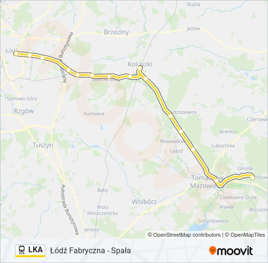 Поезд LKA: карта маршрута