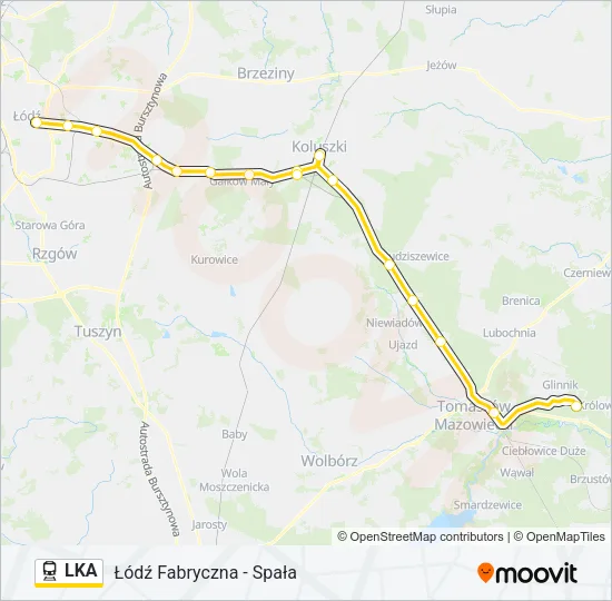 Поезд LKA: карта маршрута